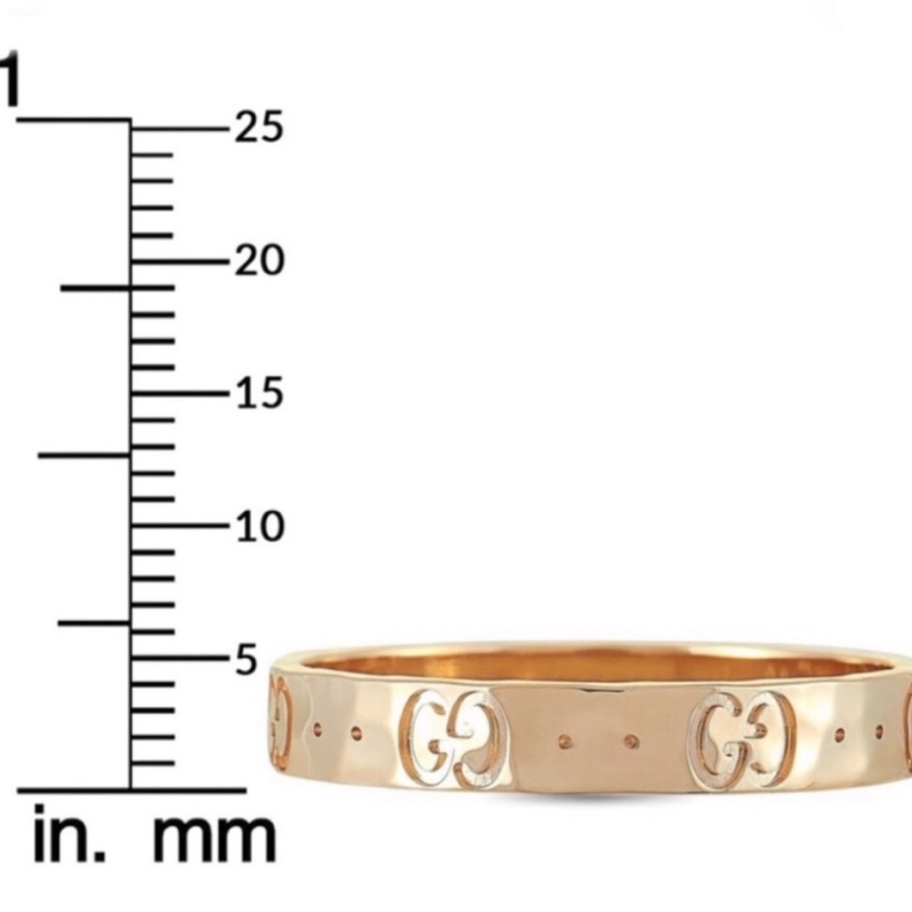 New Gucci 18k Rose Gold Hammered Ring Size 6 Band - Picture 5 of 10